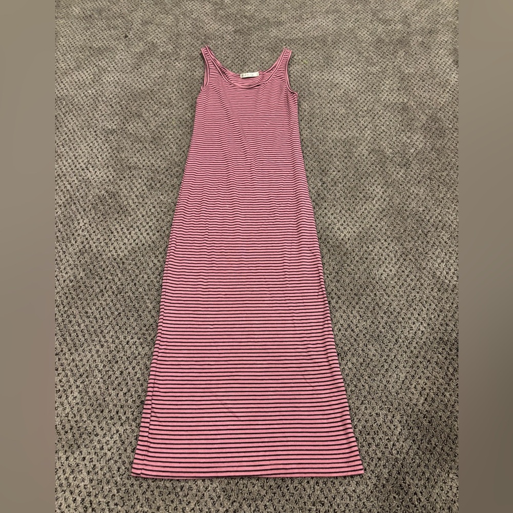 Long pink tank dress.